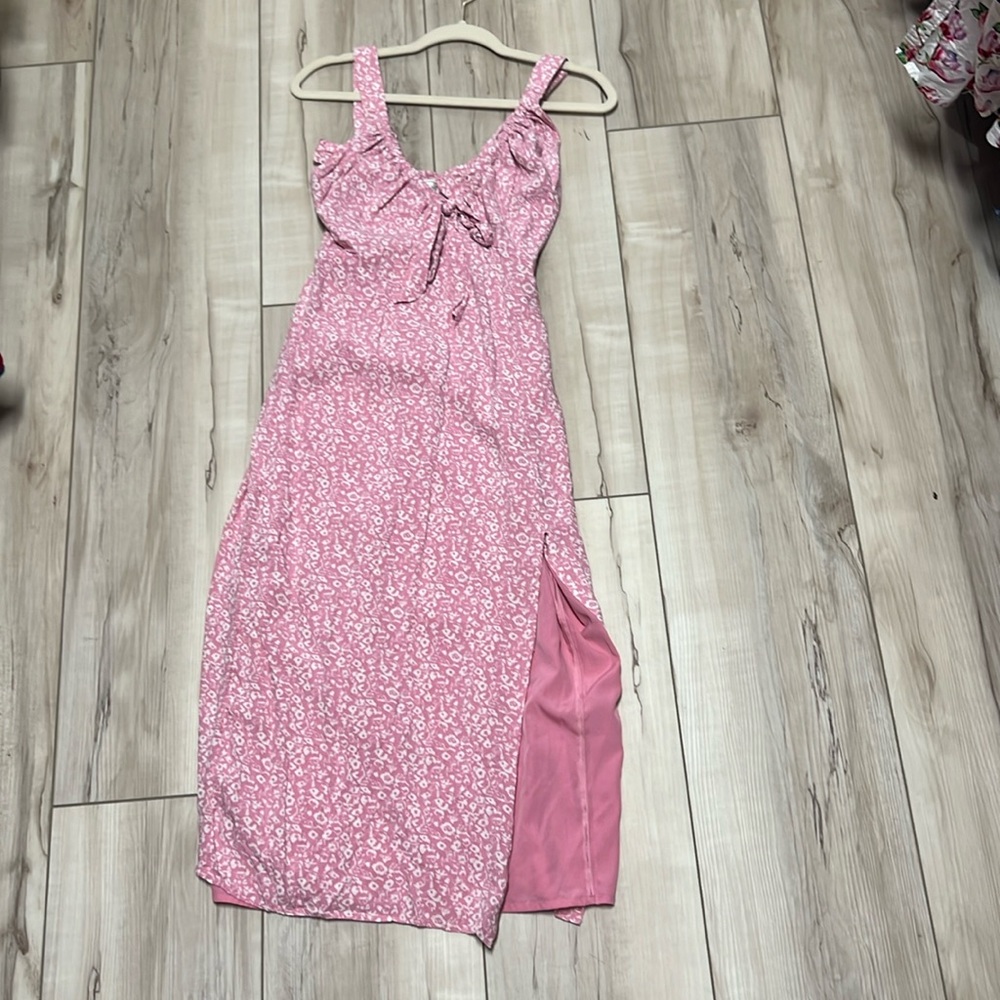 Abercrombie & Fitch Pink Floral Midi Dress